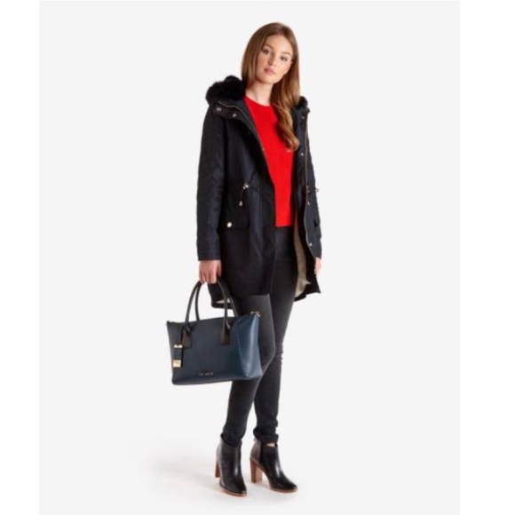 Ted Baker London Jackets & Blazers - Ted Baker London Edmona Faux Fur Parka Jacket Red